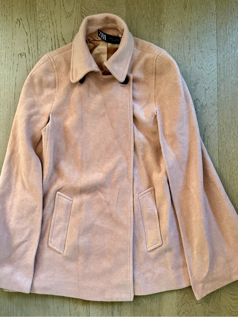 Zara Blush Pink Cape Coat Jacket – Women’s Small